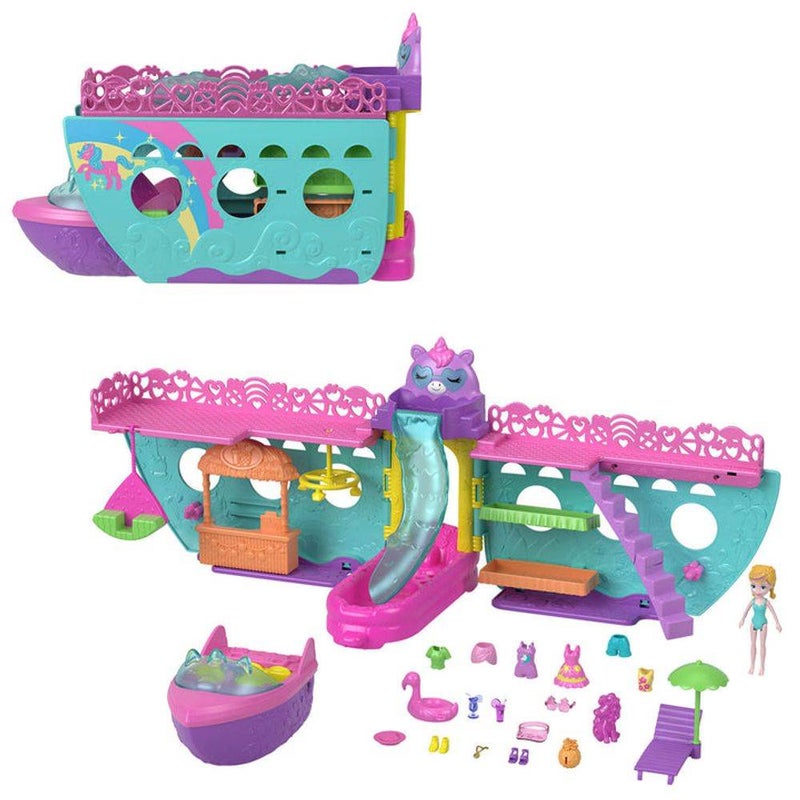 Polly Pocket مجموعة لعب بولي بوكيت كروز حلم اليونيكورن (25 قطعة) - Image 2